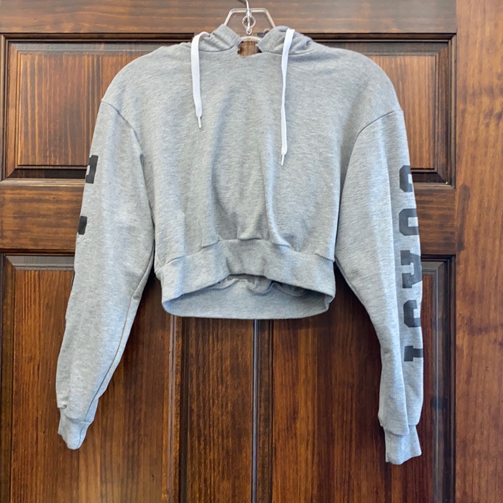 Grey cropped hoodie